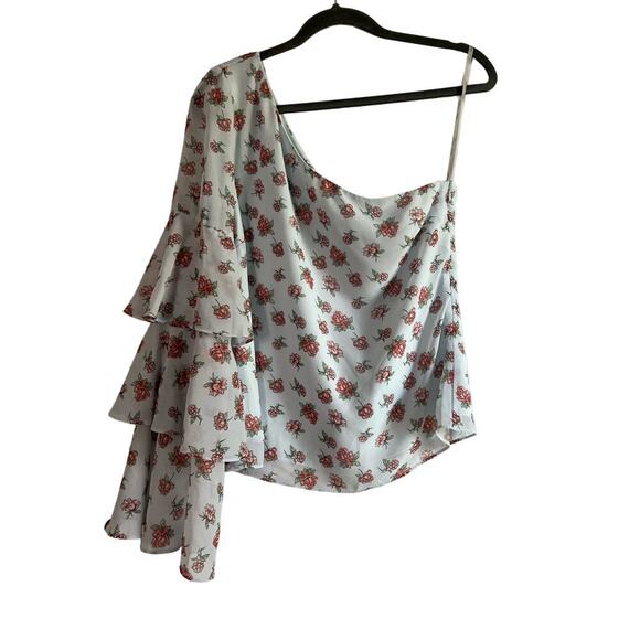 Lovers + Friends Ivy One Shoulder Ditsy Floral Top Sz M - Picture 4 of 10